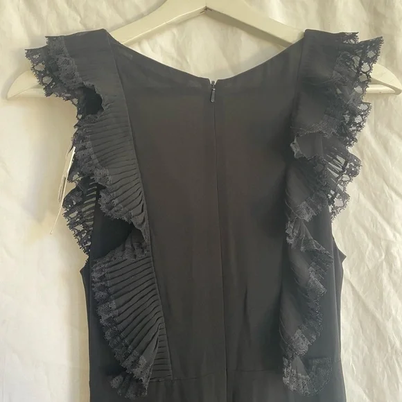 Zimmermann Black Ruffle Maxi Dress Quiet Luxury Pleated Gown Size 0 NEW - Picture 11 of 16